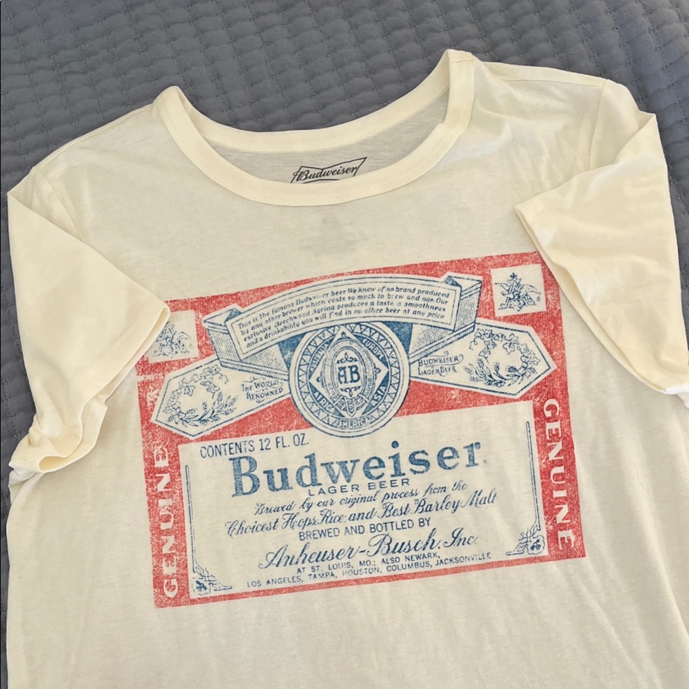 Budweiser Kids' Vintage Label Cream Tee